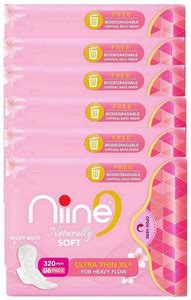 nine Soft & Rash Free XL+ Sanitary Pad, With 4 Seconds Absorption for ...