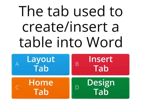 MS Word Table Exercise 的图像结果