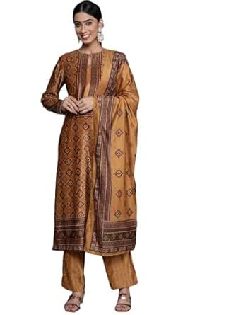 Buy Libas Womens Printed Velvet Straight Kurta With Trousers and ...