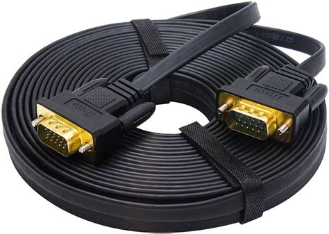 DTech Ultra Thin Flat Type VGA Cable 8m Standard 15 Pin Male to Male ...