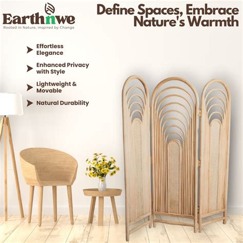 Serene Rattan Room Divider with Folding Panels | Stylish & Versatile ...