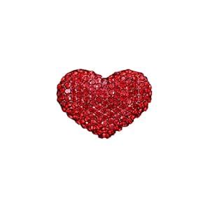 Buy carl vinson® Red Heart Rhinestone Brooch for Women | Sparkling ...