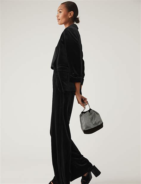 Buy Velvet Relaxed Ruched Sleeve Blazer at Marks & Spencer