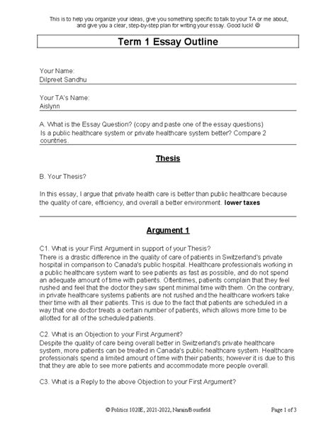 Image result for Printable Essay Outline Worksheet