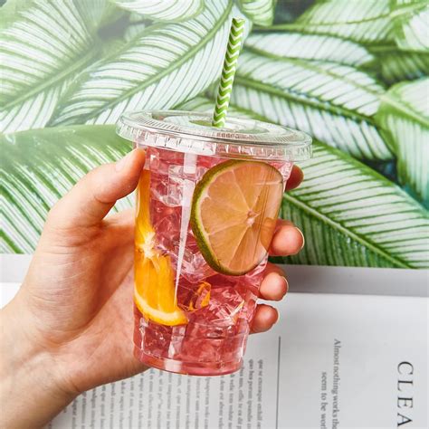 Buy 200 PACK] 10 oz Clear Plastic Cups With Flat Lids, Disposable ...