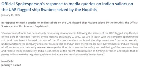 Breaking news live updates: Indian sailors on UAE flagged ship Rwabee ...