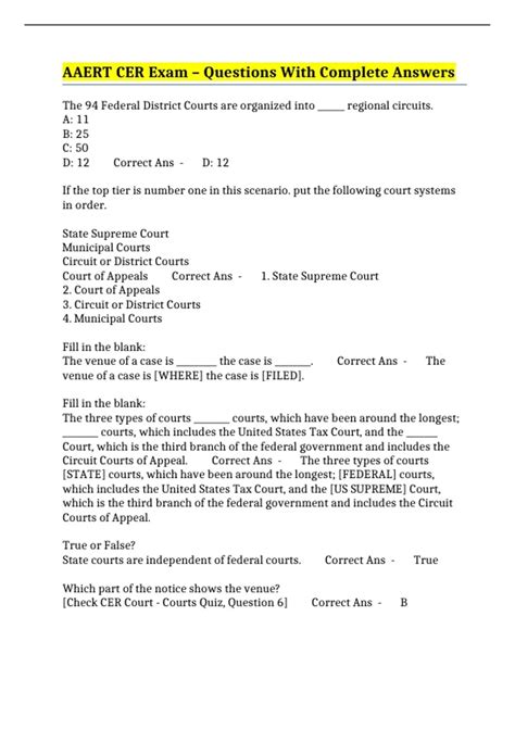 AAERT CER Exam – Questions With Complete Answers - AAERT Certification ...