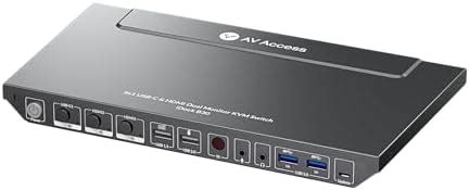AV Access KVM Switch Dock for a Laptop and 2 Desktop PCs, Dual 4K ...