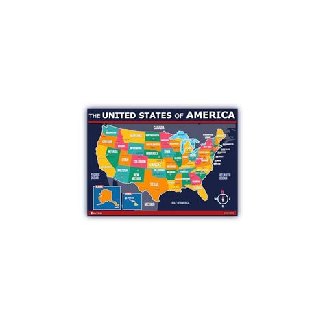 YoungNRefined Large Laminated USA Map for Kids - 50 States & India | Ubuy