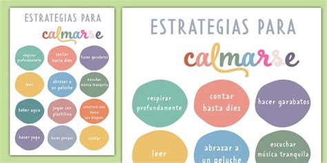 Póster: Estrategias para calmarse - Twinkl Art Gallery