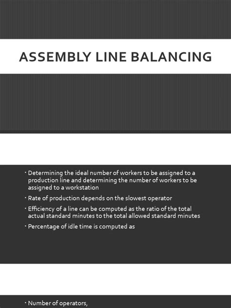 Image result for Line Balancing Tutorial