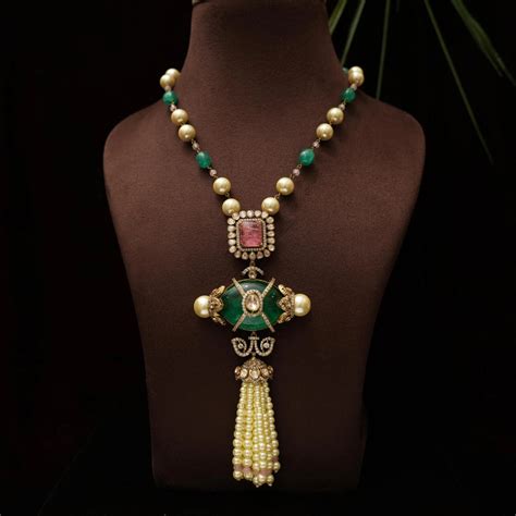 Pink & Green Dhara Beaded Necklace | Perfect for Every Women