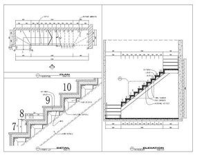 某新建钢结构楼梯详图(cad详图)_室内节点图块_土木在线