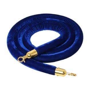 DARIT Blue Velvet Stanchion Rope 1.5 M with Stainless Steel Hooks,Crowd ...
