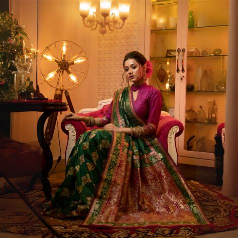 Green Zari Weaving Soft Banarasi Silk Saree – Kalyanja