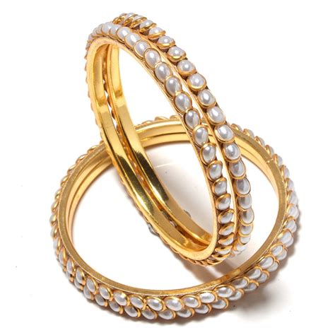 Buy Jewar Mandi Bangles Gold Plated Pearl Pacchi Handmade Latest ...