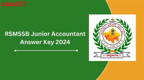 RSMSSB Junior Accountant Answer Key 2024 Out, Response Sheet Link