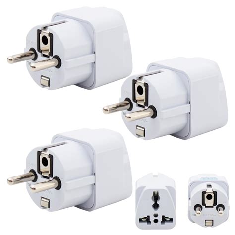 Hi-Plasst India to Europe Travel Adapter (Pack of 3) Schuko Plug - Type ...