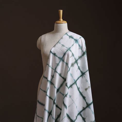 White Shibori Tie-Dye Pure Mul Cotton Fabric