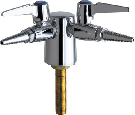 Deck-mounted laboratory turret with two valves at 90° | Chicago Faucets