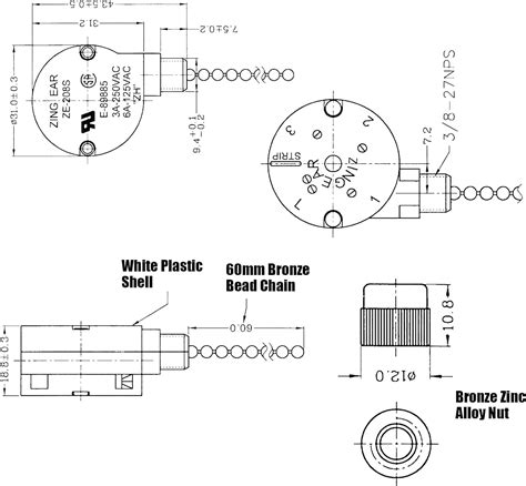 Buy 3 পিসি জে 208 এস E89885 3 স্পিড 4 ওয়্যার পুল চেইন স্যুইচ সিলিং ...