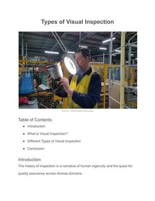 Image result for Types of Visual Inspection