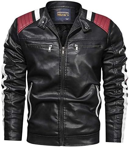Buy HANGON Autumn Winter Leather Jacket Men PU Jacket Coats Street Slim ...