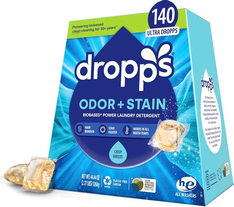 Amazon.com: Dropps Odor & Stain Biobased Power Laundry Detergent Pods ...