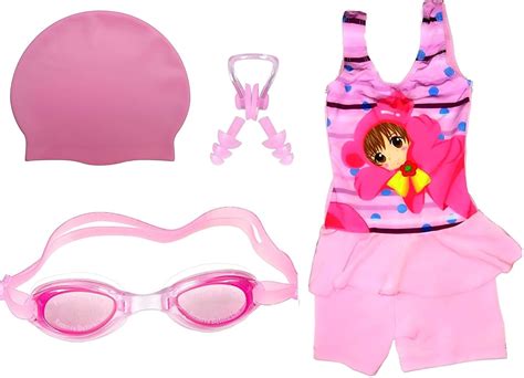 Buy Golden Girl Girls Swimming Kit with Swimming Costume Swimming ...