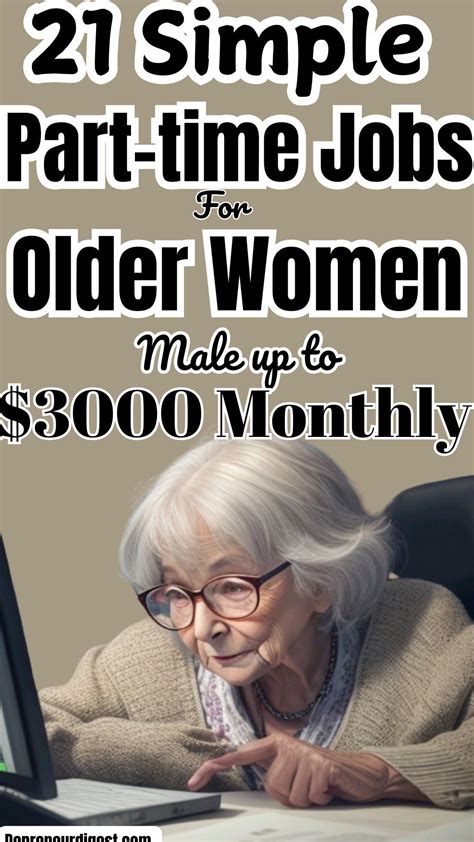 21 Simple Part-time Jobs For Older Women In The United States | Work ...