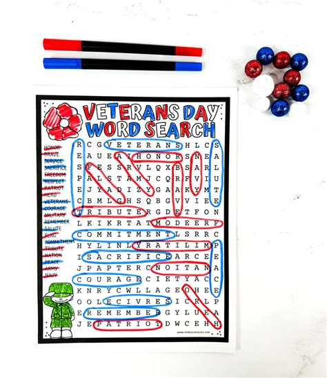 Veterans Day Word Search (Free Printable)