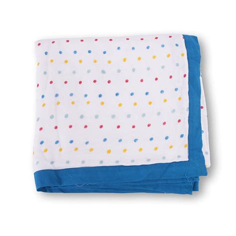 Baby Muslin Dohar- 100X100 CM-(0-3 Years)-Polka Dots – Moms Home
