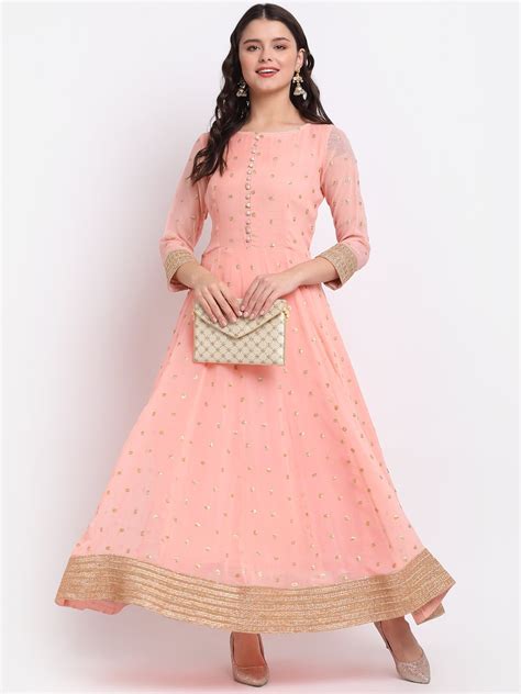 Absolut Peach Anarkali with Leggings – anokherang