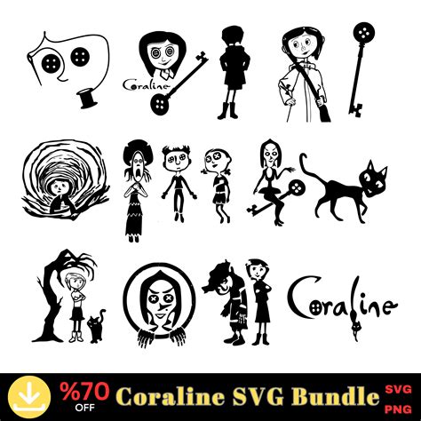 Coraline Svg Bundle, Coraline Face Svg, Coraline Ghost Children SVG Cut ...