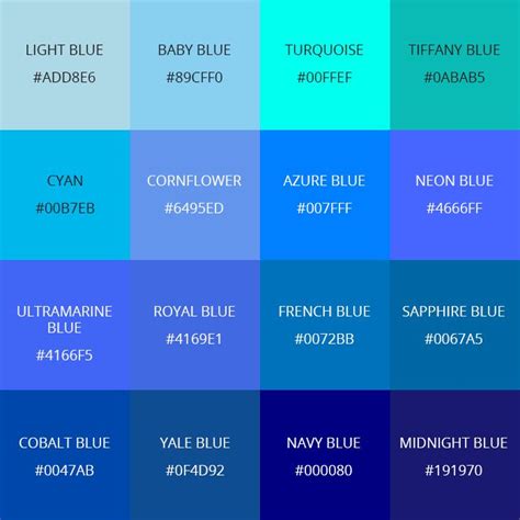 Blue Shades Color Palette: Exploring Different Shades of Blue