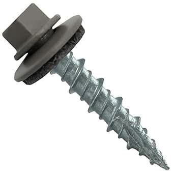 Jake Sales Metal Roofing Screws: 250 Pewter Grey Hexagon Head, 10" x 1 ...