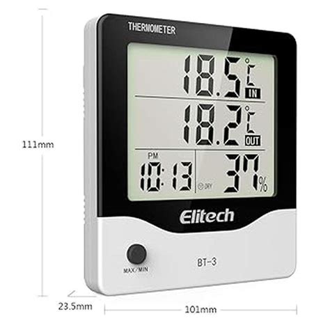 Elitech BT-3 Digital Hygrometer Thermometer Temperature and Humidity M ...