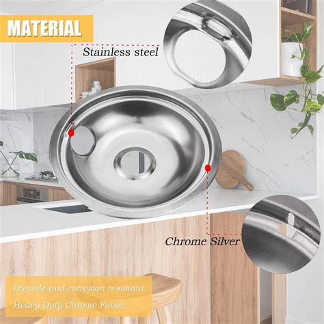 Buy 4 Pack Stainless Steel Reflector Bowls Universal Drip Pan Kits Gas ...