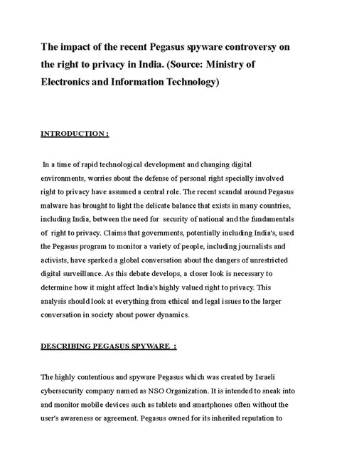 The impact of the recent Pegasus spyware controversy on the right to ...