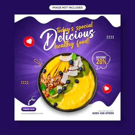Gesundes Essen und Gemüse Social Media und Instagram-Post-Banner ...