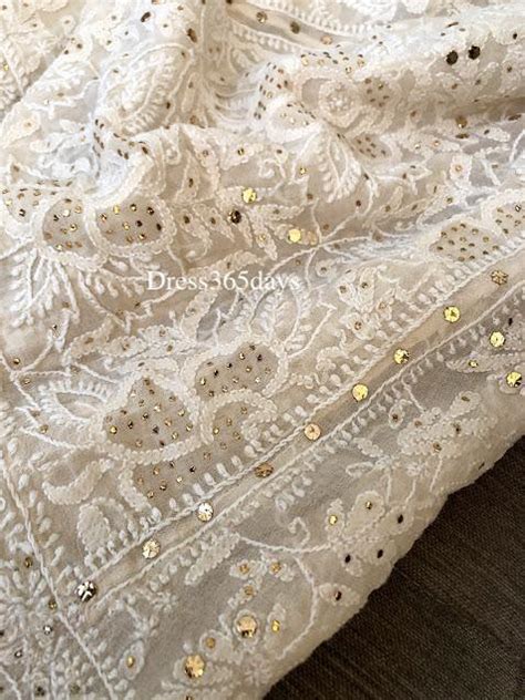 Mukaish and Chikankari Hand Embroidered Lehenga Set – Dress365days