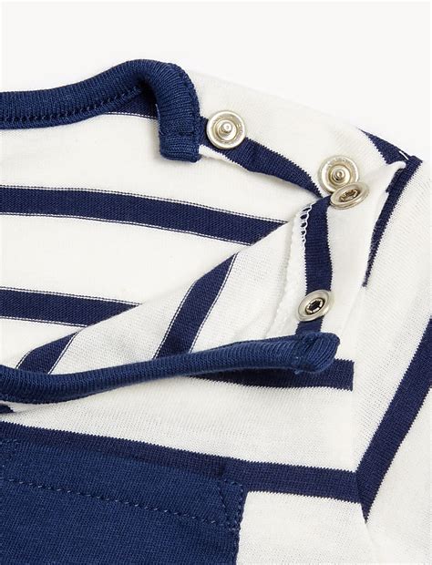 Buy Pure Cotton Striped T-Shirt at Marks & Spencer