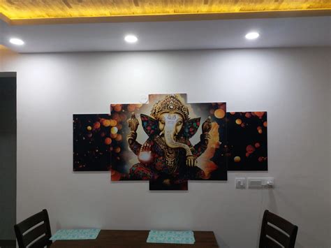PRINTELLIGENT Lord Ganesha Multi panels Wall Painting Art Reprints for ...