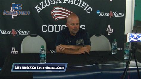 BASEBALL: Cal Baptist Head Coach Gary Adcock - YouTube