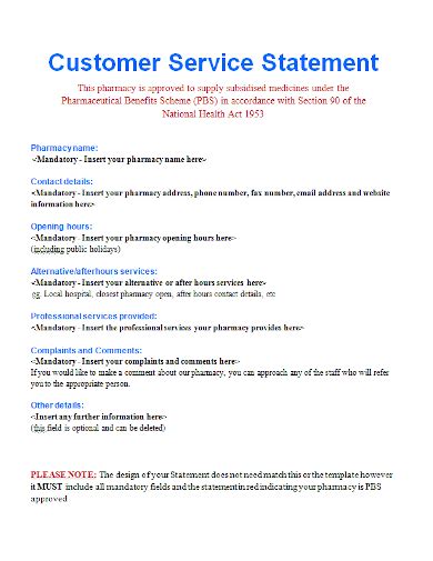 Image result for Customer Service Statement Examples