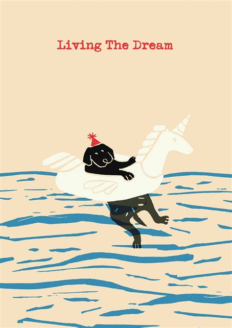 Living The Dream by Poet & Painter A5 - Blue Dog Posters