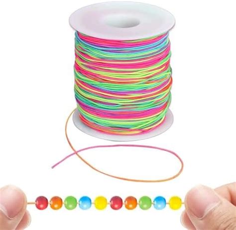 HASTHIP Stretchy Bracelet String 1mm Rainbow Elastic for Making, 328Ft ...