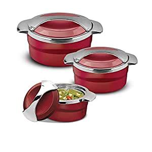 Buy MILTON Zest Jr Casseroles Gift Set of 3, Maroon Online at Low ...