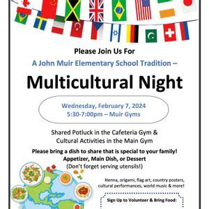 Muir Multicultural Night, 6602 Inner Drive 53705, Madison, February 7 ...