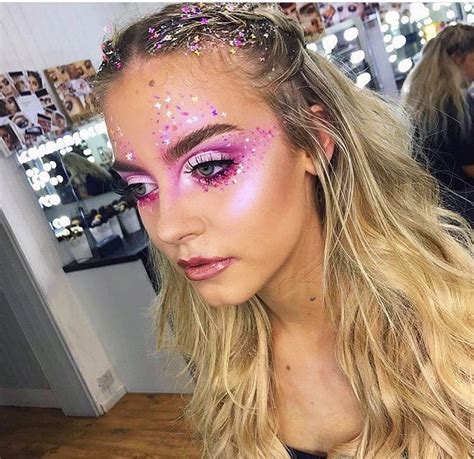 festival makeup pink